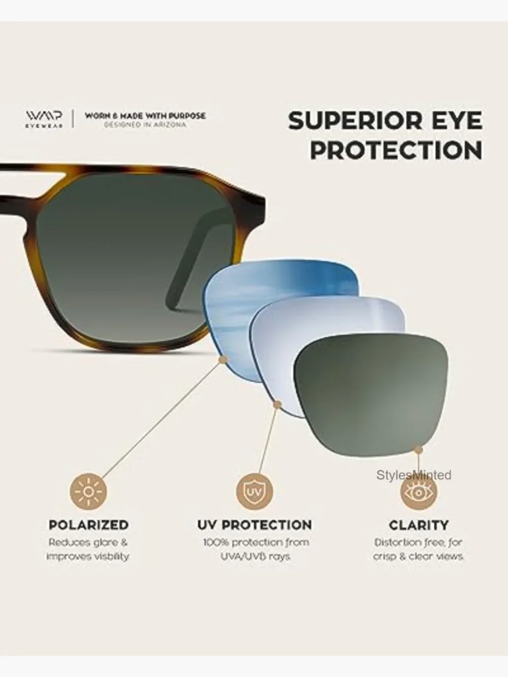 Polarized Double Bridge Rectangular Unisex Sunglasses